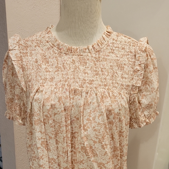Blu Pepper Tops - Blu Pepper Floral Ruffle Sleeve Top